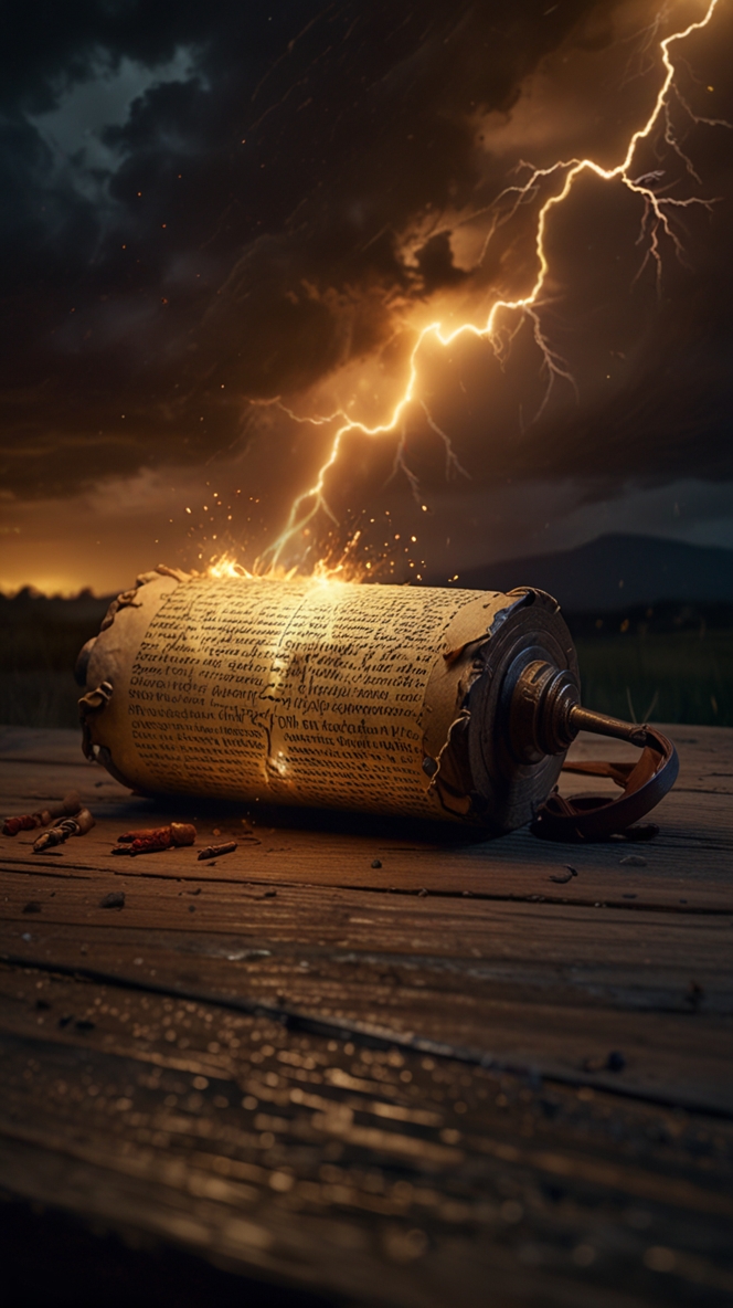 leonardo lightning xl a glowing ancient scroll partially unrol 2